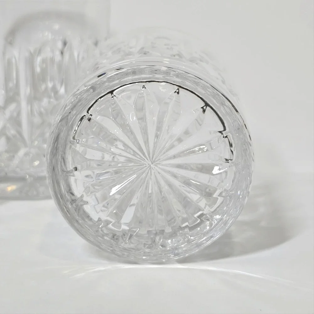 Vintage Lausitzer Cut Crystal Germany LA7 Old Fashioned Whiskey Glasses Set of 4